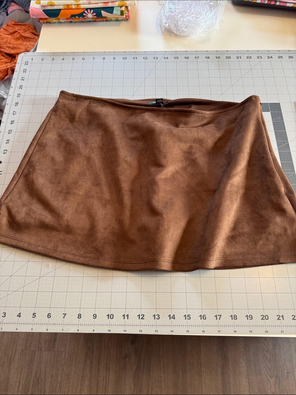 NWT Wild Fable High Ride Suede A-Line Skort in Brown Size L Large